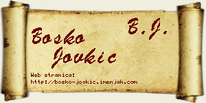 Boško Jovkić vizit kartica